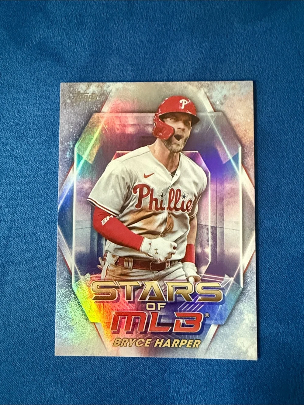 Topps Bryce Harper Stars of MLB Red White Blue Holographic Card